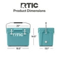 thumbnail image 5 of RTIC 20 QT Ultra-Tough Rotomolded Hard-Sided Ice Chest Cooler, Fits 30 Cans, Lagoon, 5 of 8