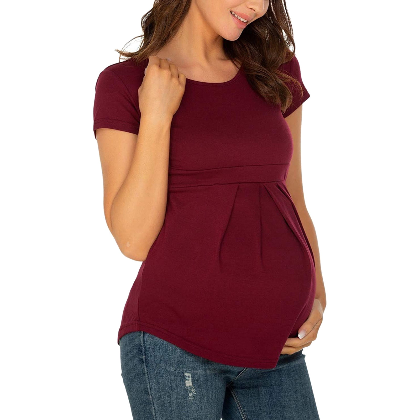 WAJCSHFS Pregnant Clothes For Women Women Ruffle Maternity Peplum