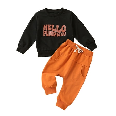 

Emmababy Boys Long Sleeve Letter Print Tops and Pants Sets with Drawstring