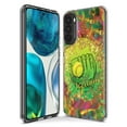 thumbnail image 3 of MUNDAZE Motorola One 5G Shockproof Clear Hybrid Protective Phone Case Love Softball Girls Glove Green Tie Dye Swirl Paint Cover, 3 of 5