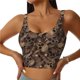 thumbnail image 1 of Fotbe Brown Camouflage Skull Sujetador Deportivo Largo sin Aros para Mujer con Almohadillas y Soporte Medio, Transpirable y Absorbente, Camiseta Tipo Chaleco o Tank Top-Medium, 1 of 8