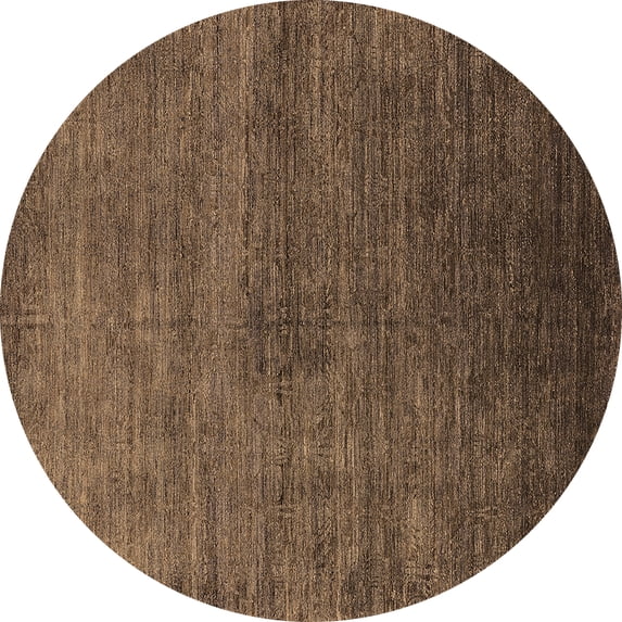 Ahgly Company Indoor Round Oriental Brown Industrial Area Rugs, 6' Round