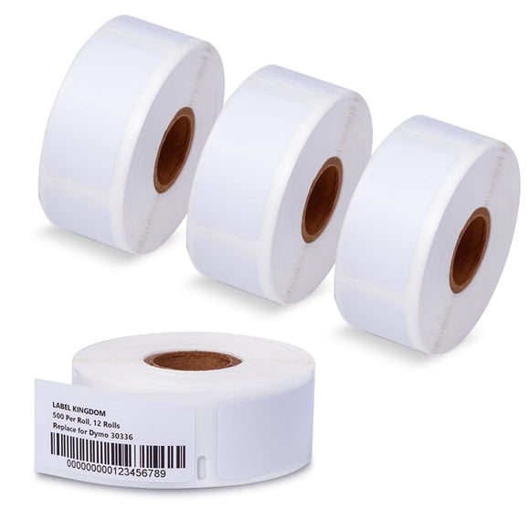 Label KINGDOM 4 Rolls Compatible Dymo Labels 1" x 2-1/8" Multipurpose Labels Replacement for DYMO 30336 Barcode Labels for Dymo Labelwriter 450, 450 Turbo, Dymo 4XL Desktop Print