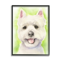 Stupell Industries Happy Smiling Westie Pet Dog In Grass Black Framed, 11 x 14, Design by George Dyachenko