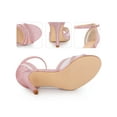 thumbnail image 2 of BLISSFUL STEP Glitter Ankle Strap Stiletto Heels Sandals for Women Pink 10, 2 of 5