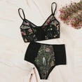 thumbnail image 2 of bra sets for women bras for women Fashion Women V-Neck Floral Embroidered Lace Lingerie Set Black Underwear S-2XL Black, 2 of 2