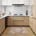 thumbnail image 4 of Toyoso 2x3 Machine Washable Area Rug - Vintage Medallion Distressed Accent Rug, Soft Polyester Non-Slip Entryway Kitchen Bath Mat, Boho Rustic Farmhouse Indoor Floor Carpet - Rust Tan, 4 of 9