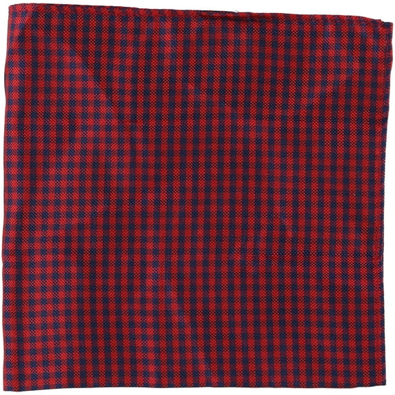 Tags Weekly Mens Illusion Check Pocket Square, Red, OS