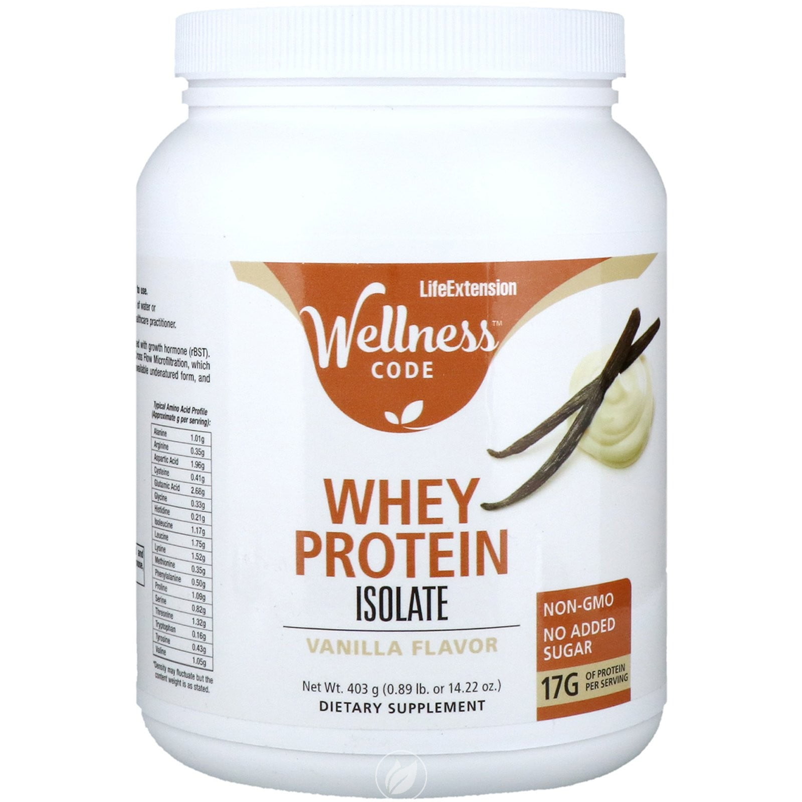 Life Extension Whey Protein Isolate Vanilla 403 G (0.89 Lb. Or 14.22 Oz