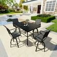 thumbnail image 3 of Mondawe Patio Dining Chair Aluminum Outdoor 360° Swivel Chair Bar Stool w/ Blended Fabric Seat & Backrest (Set of 2), 3 of 8