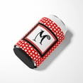 thumbnail image 3 of Letter M Initial Monogram - Red Black Polka Dots Can or Bottle Beverage Insulator Hugger, 3 of 5