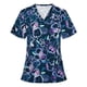 thumbnail image 1 of Pntutb Blusa informal de uniforme de trabajo con cuello en V y manga corta floral para mujer Pntutb Pntutb-6290, 1 of 3