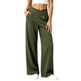 thumbnail image 2 of akafmk Womens Wide Leg Sweatpants Front Pleated Elastic Waist Sweatpants with Hidden Pockets Fall Winter Casual Workout Sweatpants, Size XXL, 2 of 7