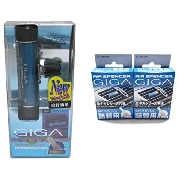Air Spencer Car Air Freshener Kit GIGA Clip and Two Refills Squash