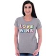 thumbnail image 4 of Inspirational Love Wins Rainbow Womens Slim Fit Graphic Tee Brisco Brands S, 4 of 5