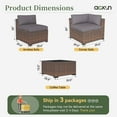 thumbnail image 4 of Aoxun 11 Piece Patio Furniture Set Wicker Rattan Patio Conversation Set Outdoor Sectional Sofa Set with Coffee Table and 4” Thickened Cushions, Gray(Waterproof Cover Included), 4 of 6