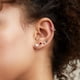thumbnail image 3 of Pendientes de corazón inicial de Silvora, tachuelas de plata esterlina hipoalergénicas para mujer, diminuta letra D, dijes de oreja, regalo de joyería para cumpleaños, día de la madre, 3 of 8