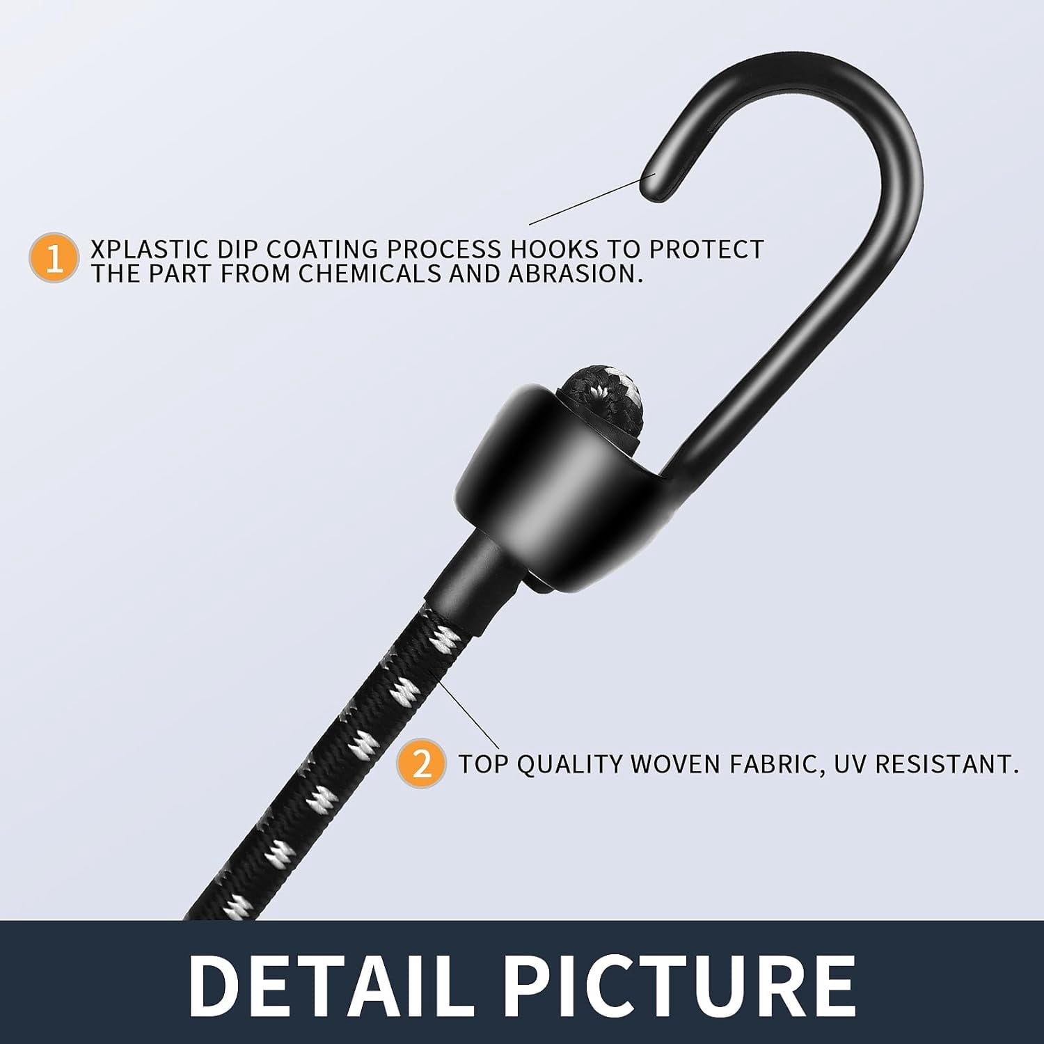 Bungee Cords with Hooks Adjustable 36 in, 8 Pack, Heavy Duty with Strong Big Metal Clip,UV Resistant