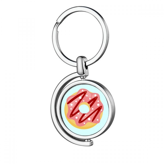 Porte-clés Rotatif en Métal pour Dessert Rouge Sucré