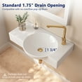 thumbnail image 6 of DeerValley DV-1WS0125 30" x 18" White Rectangular Vitreous China Wall Mount Bathroom Sink with Faucet Hole, 6 of 11