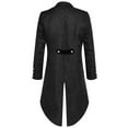 thumbnail image 4 of HAPIMO Fashion Tuxedo Jacket Tailcoat Jacket for Men Gothic Steampunk Medieval Jacket Big Men's Double-Breasted Trench Coat Workout Lapel Frock Coat Casual Black S, 4 of 6