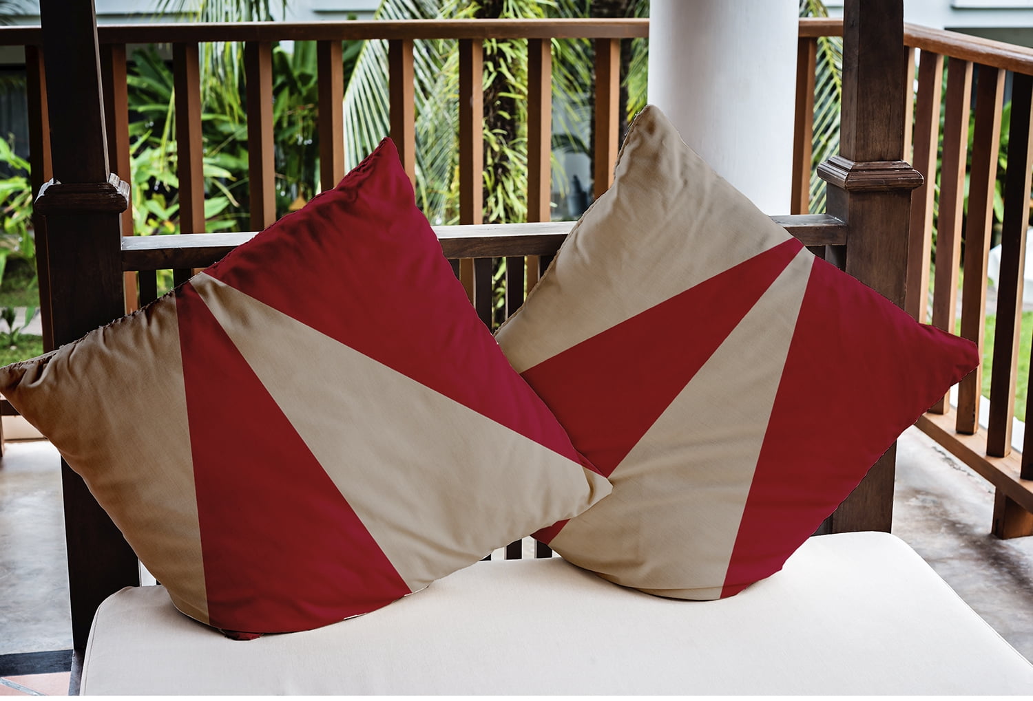 20" x 20" Simply Daisy Prism Autum Polyester Indoor/Outdoor Pillow, Carmine Red Qty 1