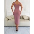 thumbnail image 6 of Slim-fit sexy knitted slip dress with slit, 6 of 7