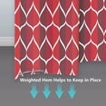 thumbnail image 4 of Red Geometric Shower Curtain, Waterproof Design and Polyester, Quick-Drying, Weighted Hem, Red Fabric Shower Curtains Set for Bathroom W 36 x H 72, Durable and Washable with 8 Hooks, 4 of 5