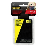 Scotch Extremely Strong Fasteners, 1 x 3 in, Black, 14 Strips, Holds 10 lbs