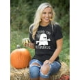 thumbnail image 5 of VILOVE Women Halloween T-Shirt I Found This Humerus Letter Print Cute Ghost Graphic Crew Neck Tee Tops, 5 of 7