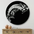 thumbnail image 1 of Designart - Chinoiserie Koi Fish I - Traditional Metal Circle Wall Art, 1 of 5