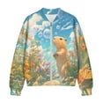 thumbnail image 4 of DISNIMO Capybara Floral Printed Sweatshirts for Women Zip Up Jackets Long Sleeve Outwear Fall Winter Clothes, 4XL, 4 of 7