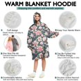 thumbnail image 5 of Wearable Oversized Blanket,Pioneer Flower Floral Print Pattern Wearable Blanket Hoodie for Adults,Cozy Hooded Blankets with Super Pockets,Super Warm Fuzzy Pullover for Women & Men, 5 of 6
