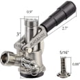 thumbnail image 4 of Acoplador de barril Grifo Sankey D con sonda de acero inoxidable 304 Sistema D de acoplador de barril con mango negro y abrazadera de manguera Grifo Sankey D estilo D para manguera de identificación d, 4 of 7