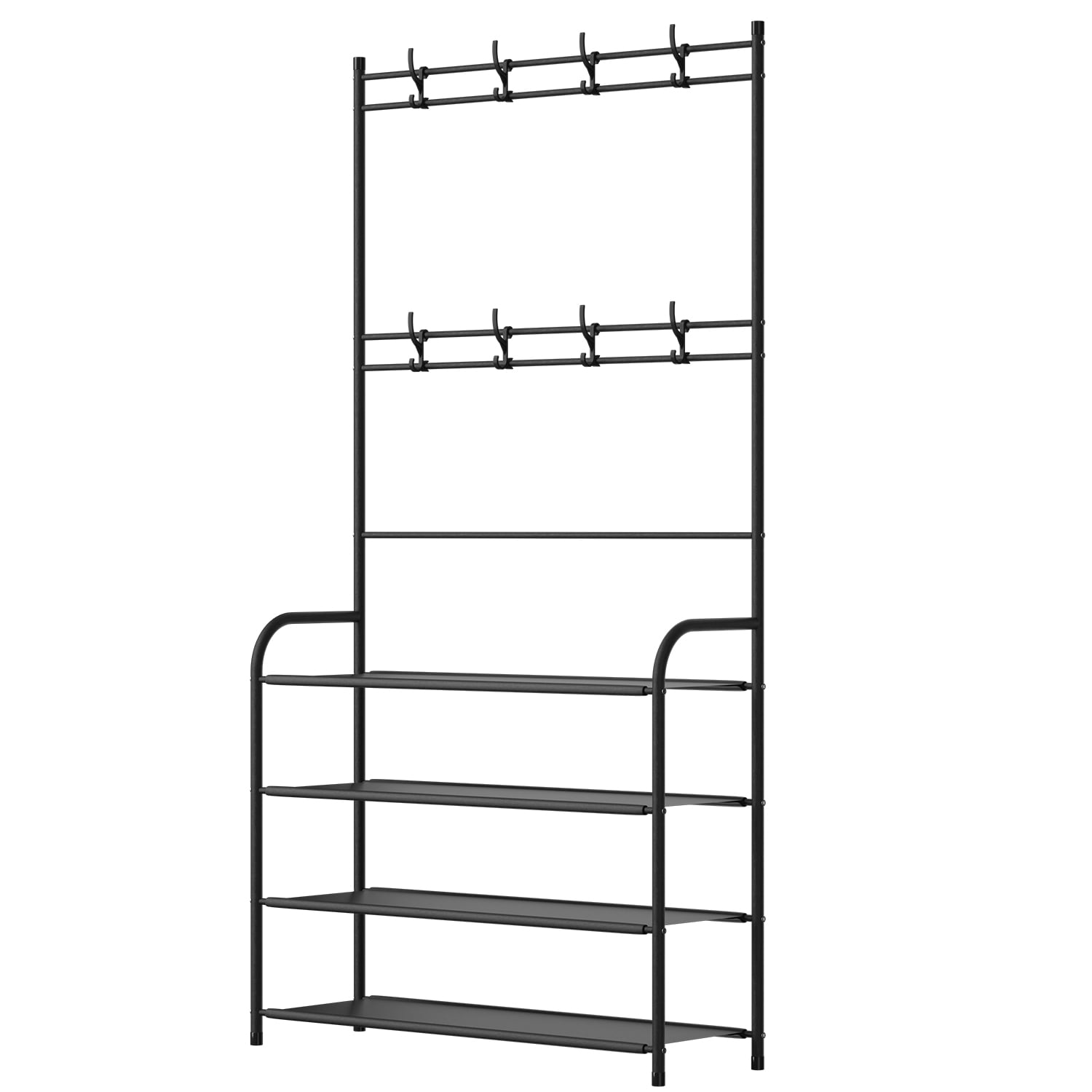 Dropship Coat Rack; 35.4 Inch With 9 Hooks And 2 Drawer Hangers; 5 In 1 Coat  Rack With Shoe Cabinet For Entry Hallway to Sell Online at a Lower Price