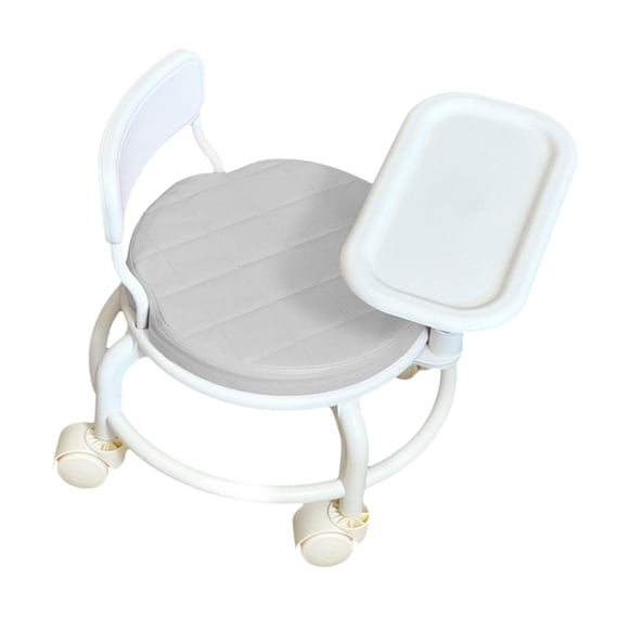 Silla infantil con respaldo para comer, bandeja y ruedas universales Gris