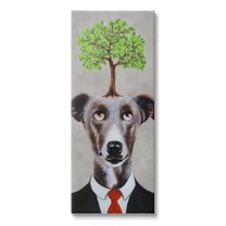 Stupell Industries Tree Growing Dog In Suit Animals & Insects Painting Gallery Wrapped Canvas Print Wall Art