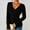 Black, variant on WMTBSRSW Slim Fitted Tops for Women Ribbed Knit Deep V Neck Wrap Blouse Fashion Botton Long Sleeve Sweater Shirts Pink Small