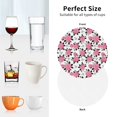 thumbnail image 4 of KLL Drink Coasters Set Round Shape of 4,PU Leather Absorbent Coasters Set Decorative Coffee Cup Coasters Housewarming Gift for Home Decor-Rose Flowers, 4 of 5