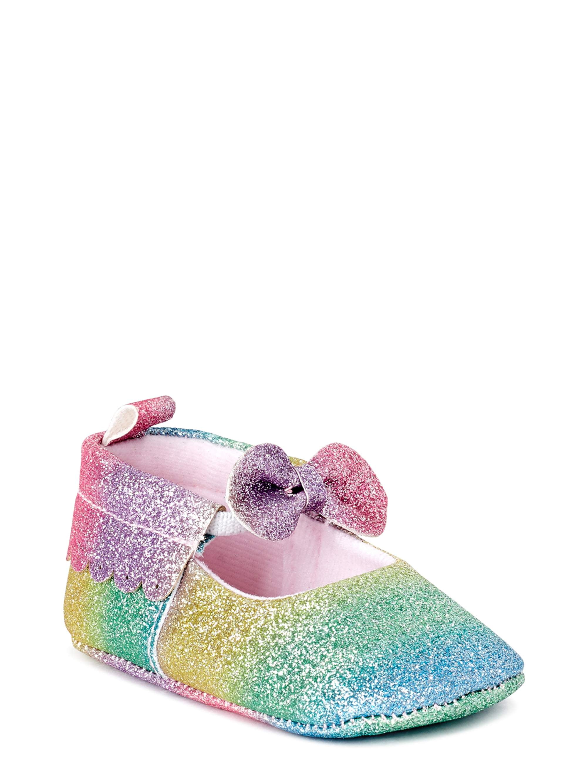 First Steps by Stepping Stones Bow Rainbow Mary Jane Crib Shoes (Infant  Girls) 