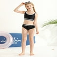 thumbnail image 5 of GYRATEDREAM Girl's 2 Piece Swimsuit Sport High Waist Teen Kids Bikini Set Bathing Suit Swimwear for 9-10Y Black, 5 of 8
