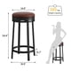 thumbnail image 4 of Yeshouse Taburetes de bar giratorios de 61 cm (24"), altura de mostrador con reposapiés, tapizados en piel sintética y estructura de metal, ideales para isla de cocina y bar en casa, 4 of 7
