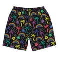 thumbnail image 3 of Uemuo Colorful Palms Pattern Men's Swim Trunks Hawaiian Beach Bathing Suit Swimsuits Beach Quick-Dry Shorts with Pockets-, 3 of 9