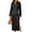 Black, variant on Womens Long Sleeve Crochet Swimsuit Cover Up V Neck Collared Mesh Knit Long Beach Coverup Maxi Dress