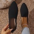thumbnail image 6 of Gpaecead Women's Knit Flats Pointed Closed Toe Slip On Breathable Lightweight Cushioned Non Slip Loafers With Heel Pull Tab For Work, Black, 6 of 7