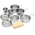 thumbnail image 5 of PinesC Batterie de Cuisine de Camping, Kit de 8 Pcs, Mini Batterie de Pique-Nique avec Pot/casserole/tasses, Batterie de Cuisine en Acier Inoxydable pour Camping en Plein Air Randonnée Argent Argent, 5 of 5