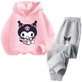 thumbnail image 4 of Conjunto de sudadera con capucha para deportes al aire libre para niños y niñas de 3 a 14 años con dibujos animados de Hello Kitty Kuromi, 4 of 5