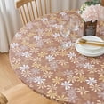 thumbnail image 2 of MKDER-Oval Nappe en Vinyle à Bord Élastique avec Support en Flanelle – Nappe Ajustée en PVC Imperméable et Anti-Huile avec Couverture en Plastique (Convient aux Tables jusqu'à 42 Pouces L x 60 Pouces H), 2 of 4