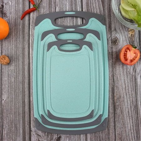 

ZTTD Board Handle Board Cutting Grooves Non-Slip 3-Slice Cutting With Juice Easy Placemat Kitchen Supplies A