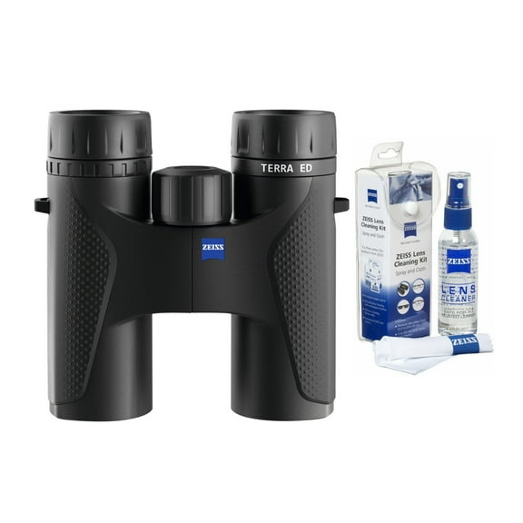 Zeiss 10x32 Terra ED Binoculars (Black) & Zeiss Cleaning Kit Bundle